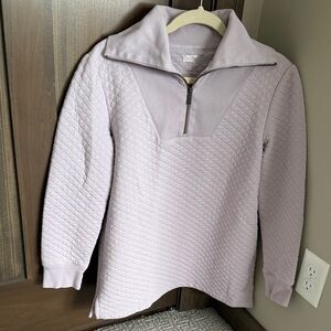 Lands' End Light Purple Quilted Pullover with Zipper